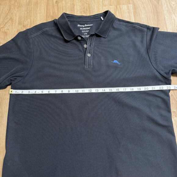 TOMMY BAHAMA ISLAND ZONE POLO SHIRT MENS L EMBROIDERED SWORDFISH PERFORMANCE - Picture 8 of 9